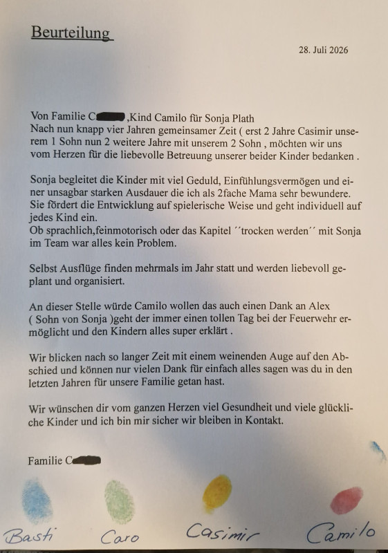 Juli 2026, Camilo hat die Gruppe im September in Richtung Kita verlassen.